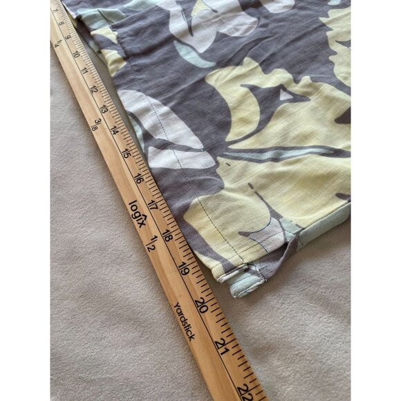 Denim & Flower Ricky Singh Mens Floral Button-Up Shirt M Cotton Blend Gray/Yello - Picture 5 of 10